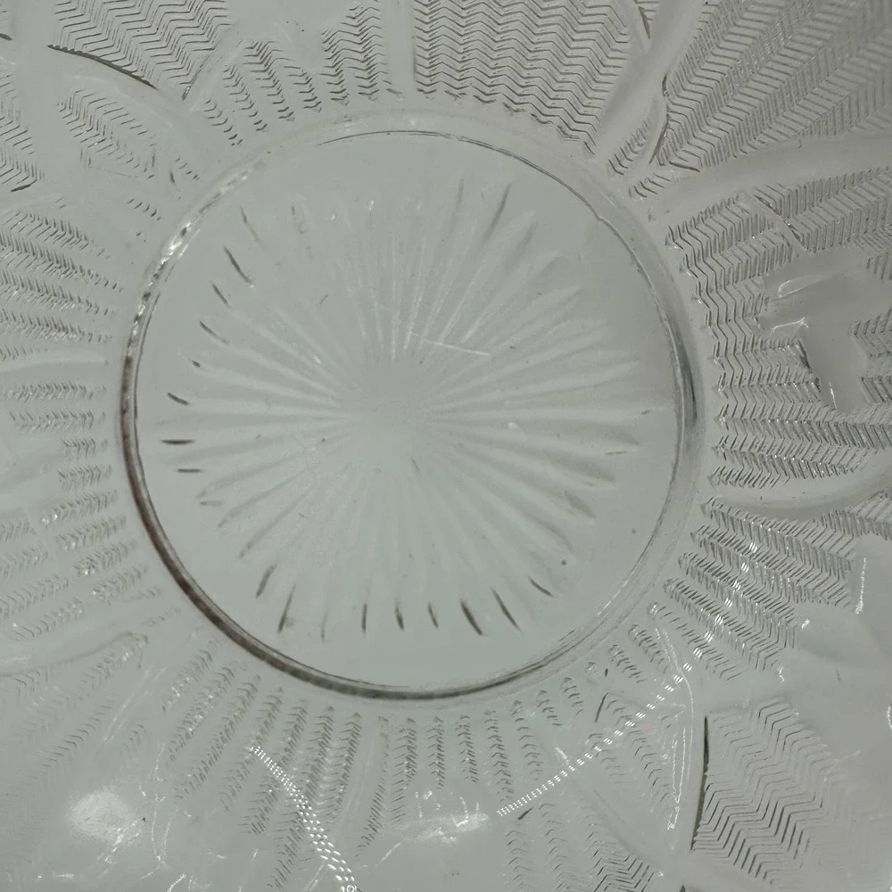 Vintage Clear Pressed Glass Ruffled Edge Fruit‎ Bowl - Mid-Century Serving Dish